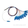 Mini Tubo de acero de 16 vías SC/APC Fiber Splitter